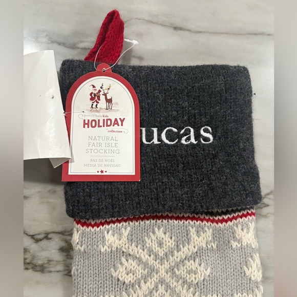 Pottery Barn Natural Fair Isle Stocking - Picture 3 of 3